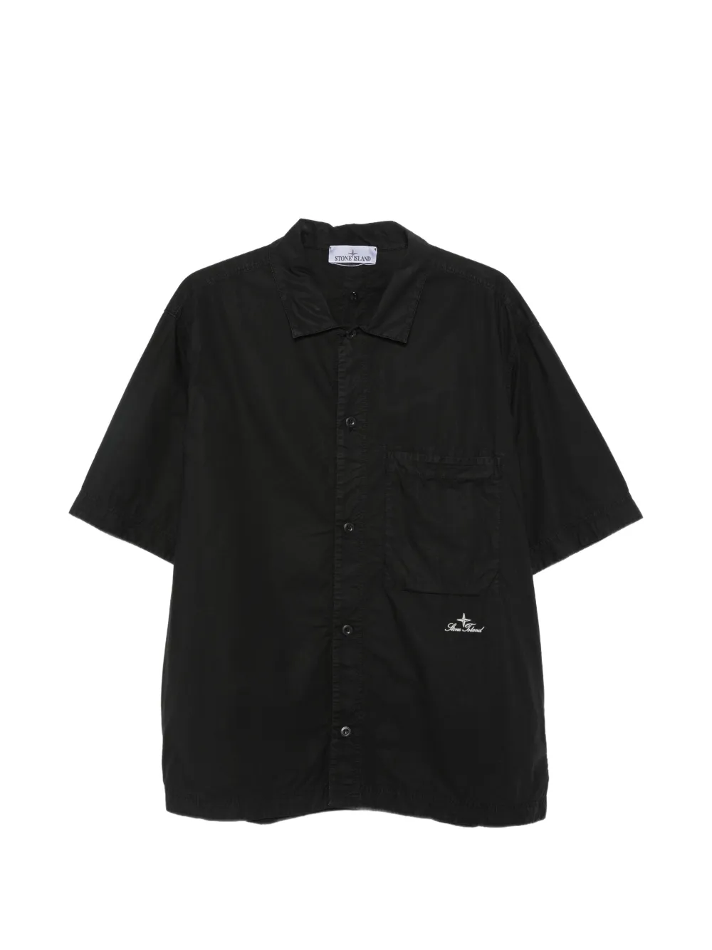 Stone Island straight-cut logo-embroidered shirt