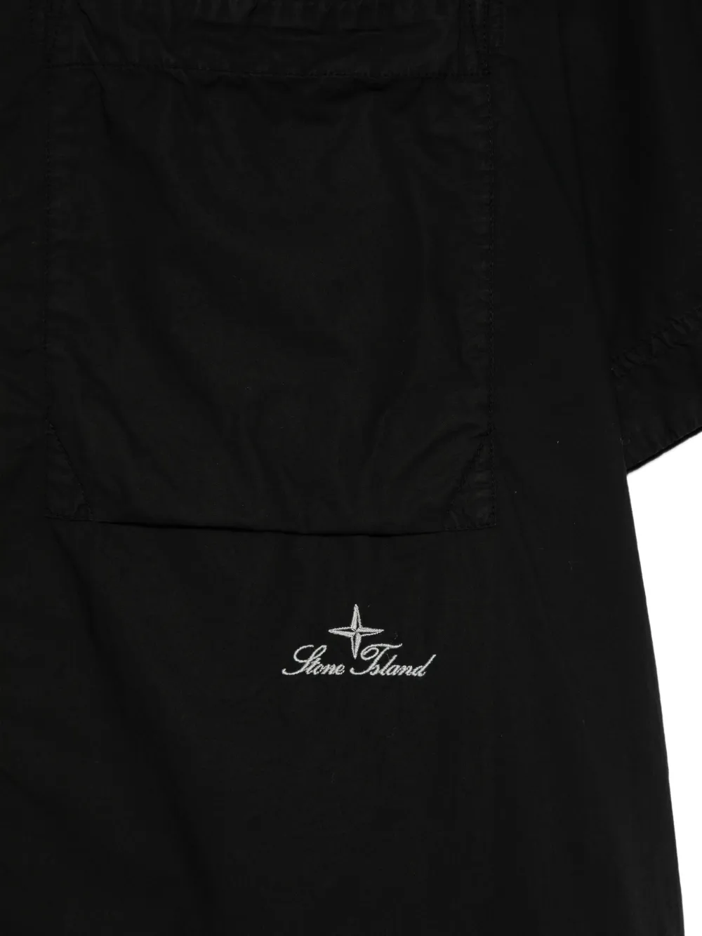 Stone Island Straight overhemd met geborduurd logo Zwart