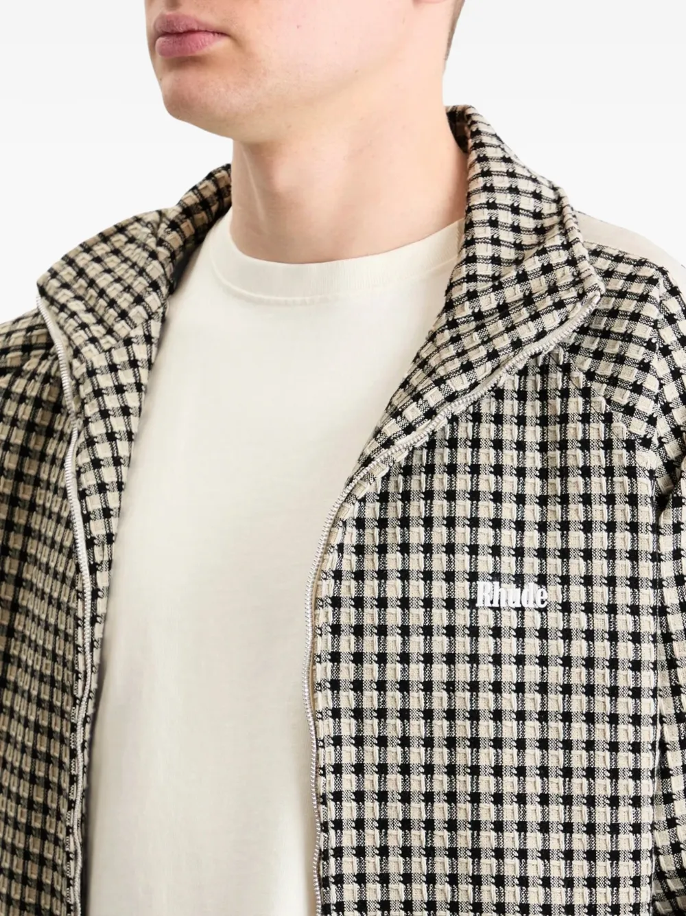 RHUDE Trainingsjack met gingham ruit Wit