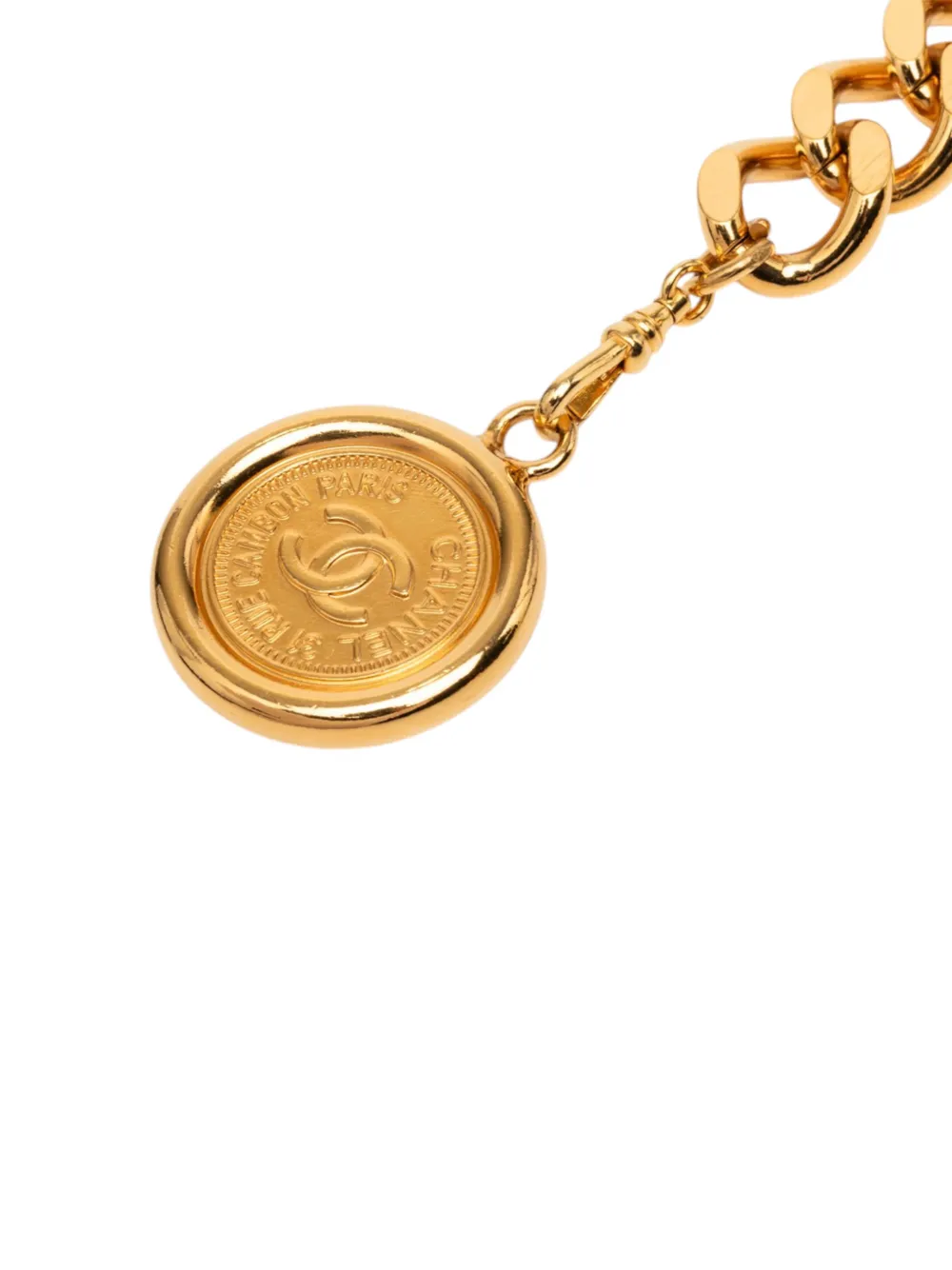 CHANEL Pre-Owned 1950-1970 CC Gold Plated 31 Rue Cambon Medallion Chain belt - Oro