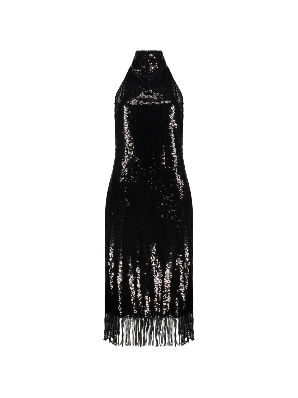 Ellery sequin-embellished fringed mini dress - Nero