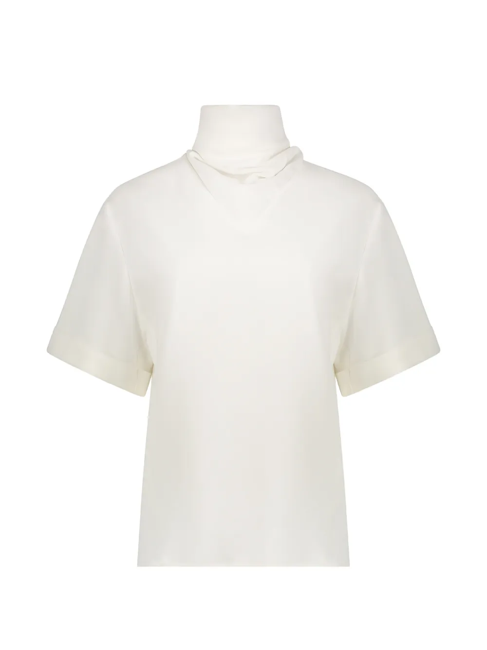 Ellery high-neck short-sleeve top - Bianco