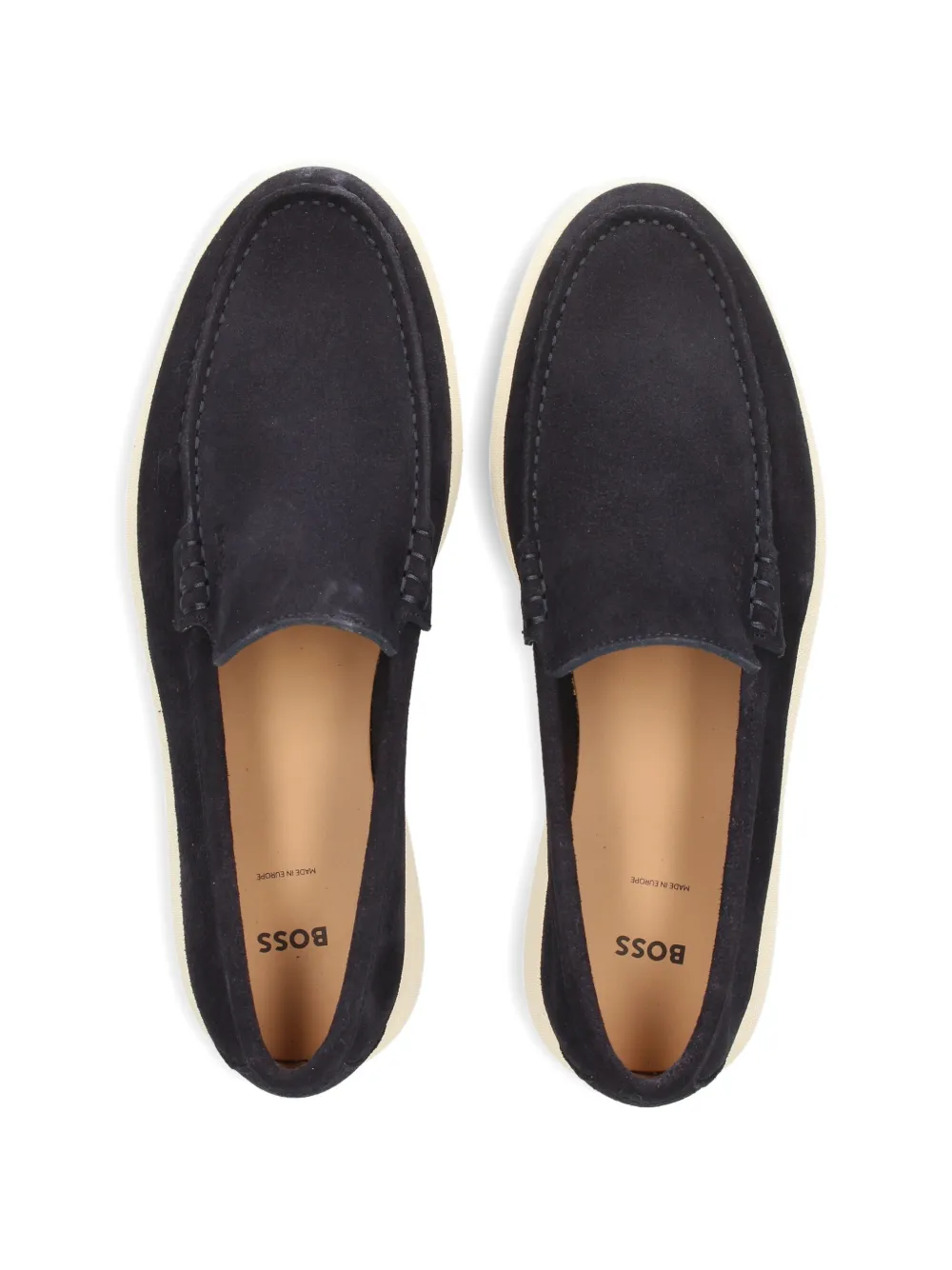 BOSS Suède loafers Blauw