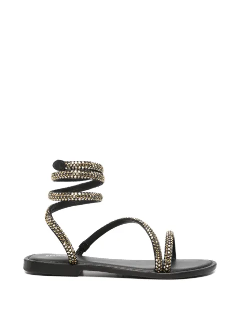 CORAL BLUE crystal-embellished wrap-around sandals