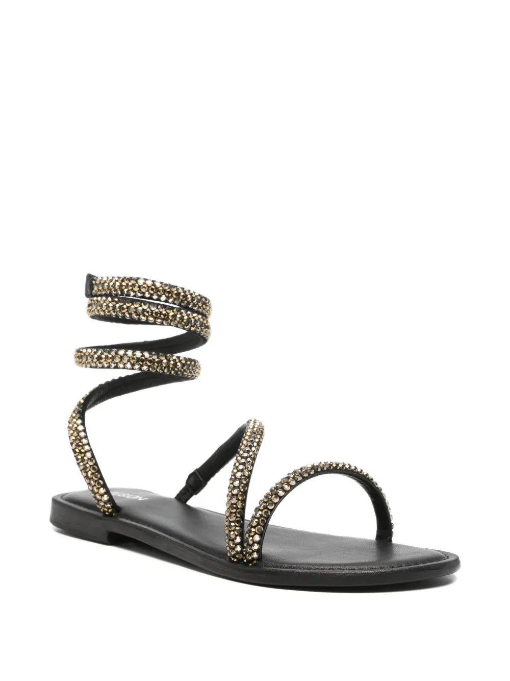 CORAL BLUE Wikkel sandalen verfraaid met kristallen Zwart