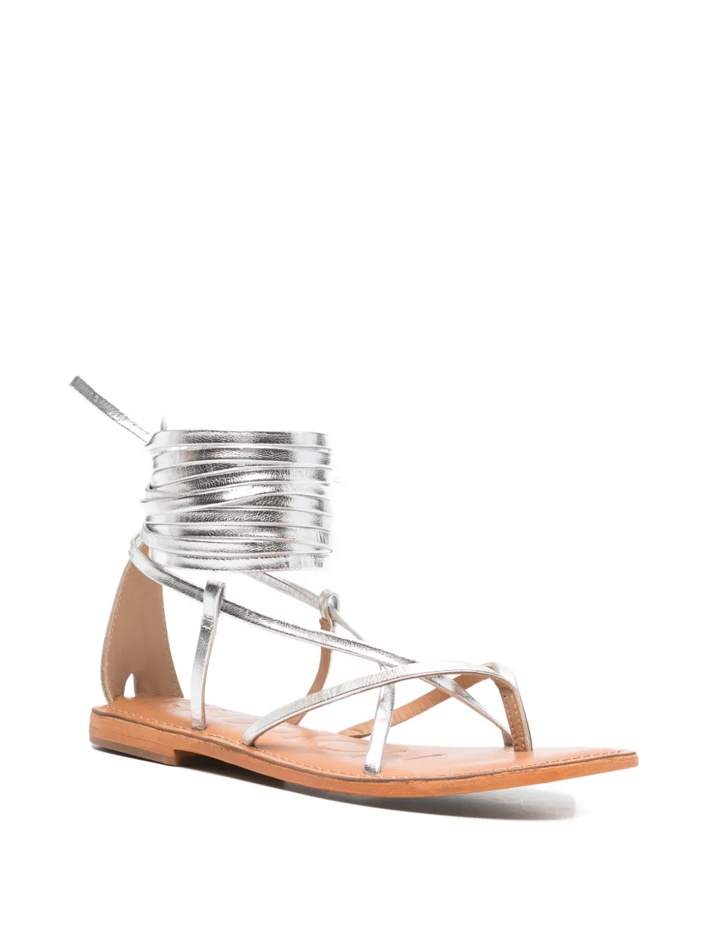 CORAL BLUE Sandalen met metallic-effect en veters Zilver