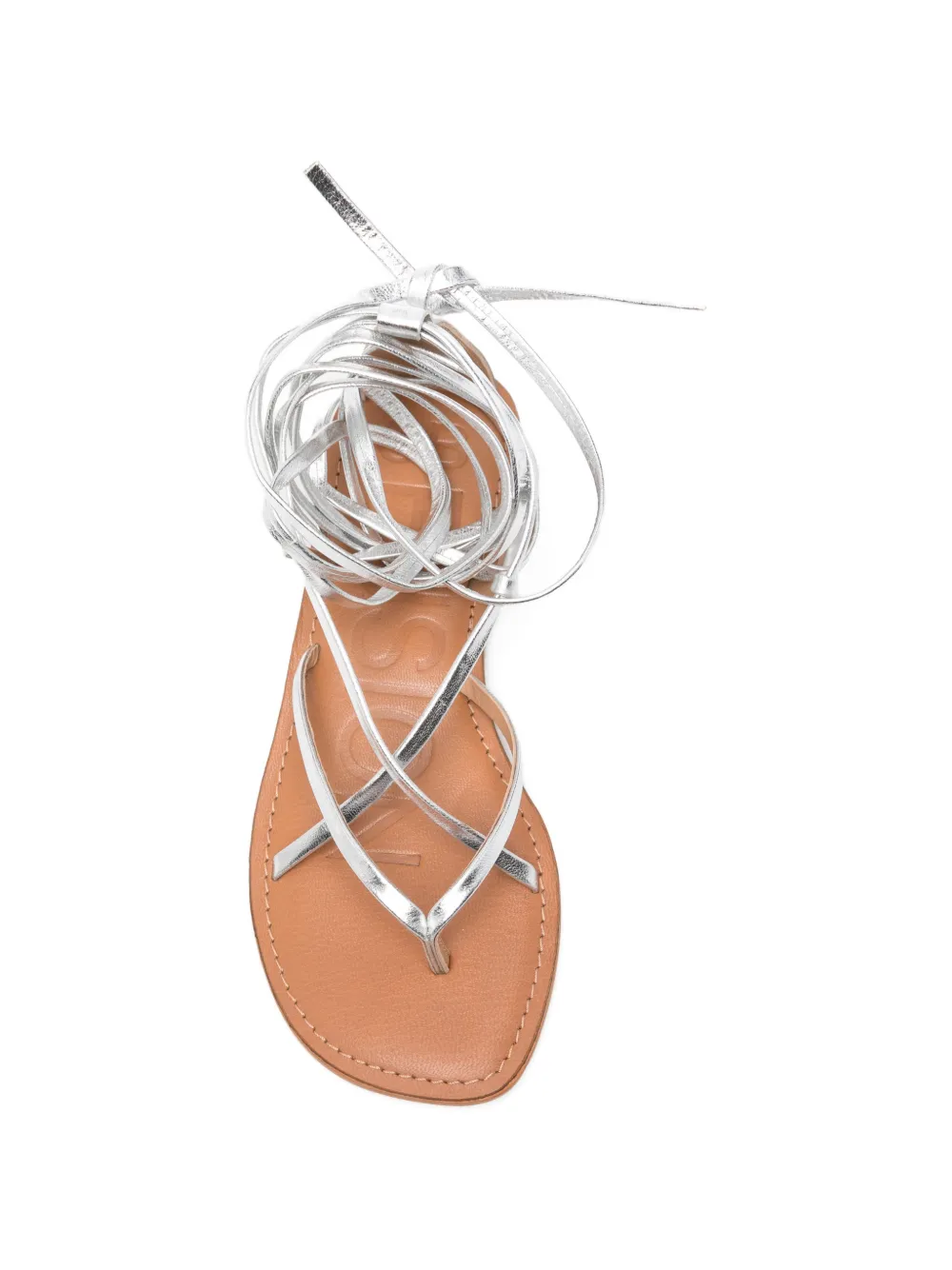 CORAL BLUE Sandalen met metallic-effect en veters Zilver