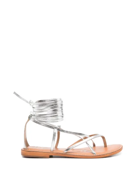 CORAL BLUE lace-up metallic-effect sandals