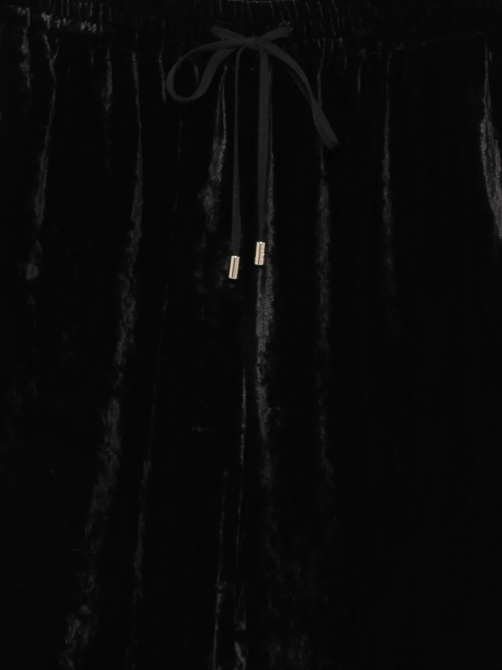 LIU JO velvet drawstring straight-leg trousers Zwart