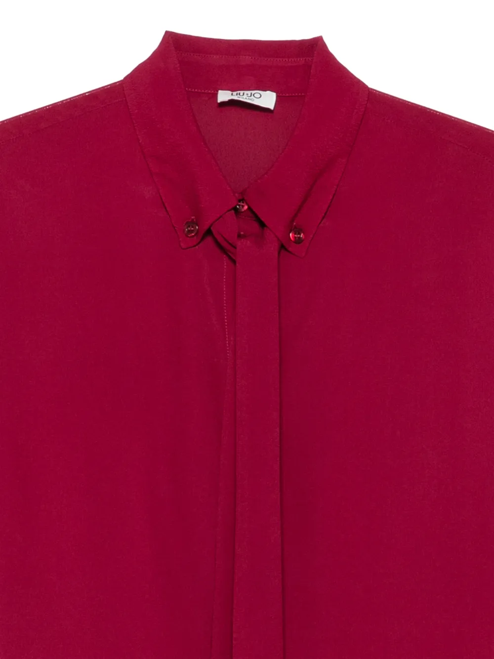 LIU JO Blouse met knoopsluiting en strik Rood