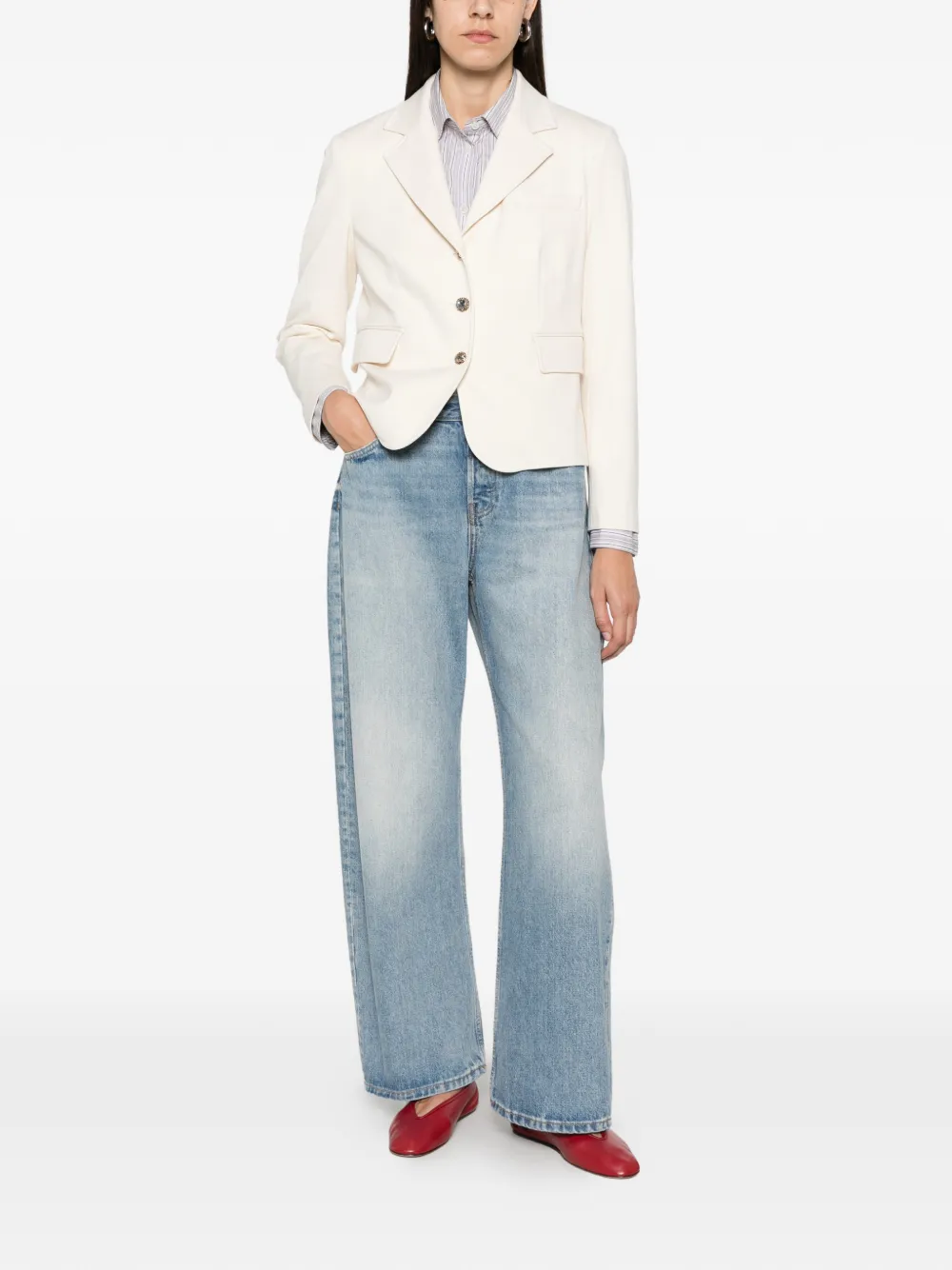 LIU JO embellished-button blazer Beige