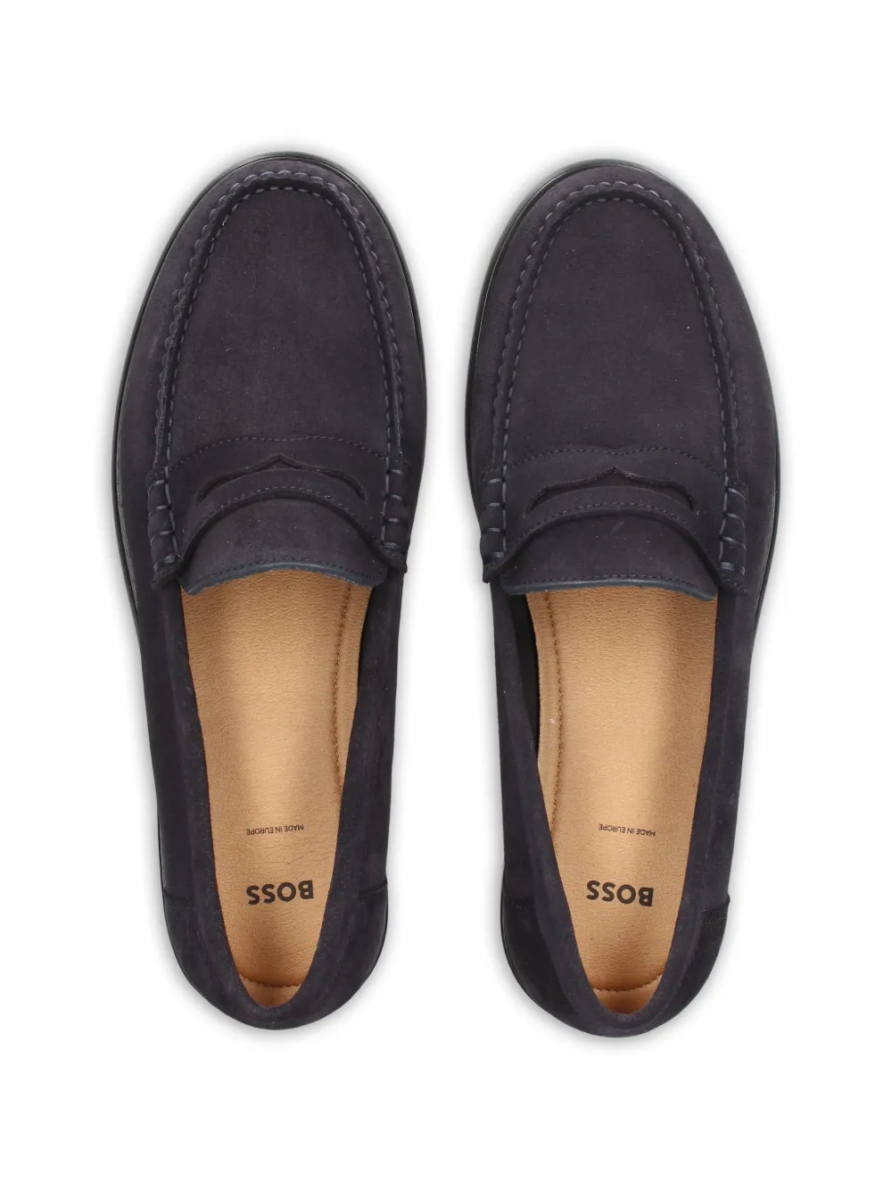BOSS Suède loafers Blauw