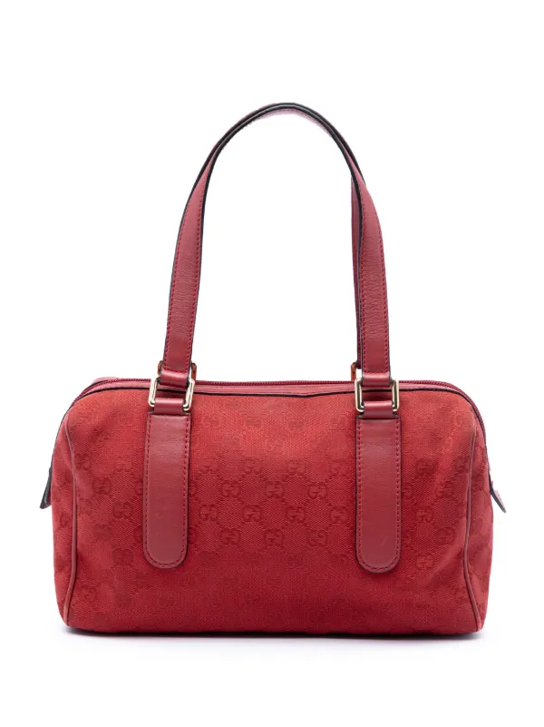 Gucci Pre-Owned 2016-2026 GGキャンバス ボストンバッグ | レッド