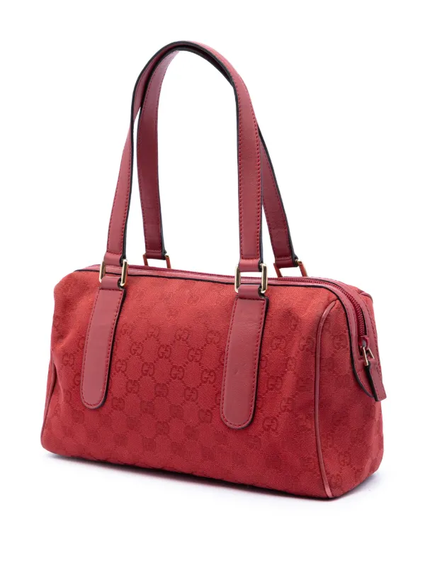 Gucci Pre-Owned 2016-2026 GGキャンバス ボストンバッグ | レッド