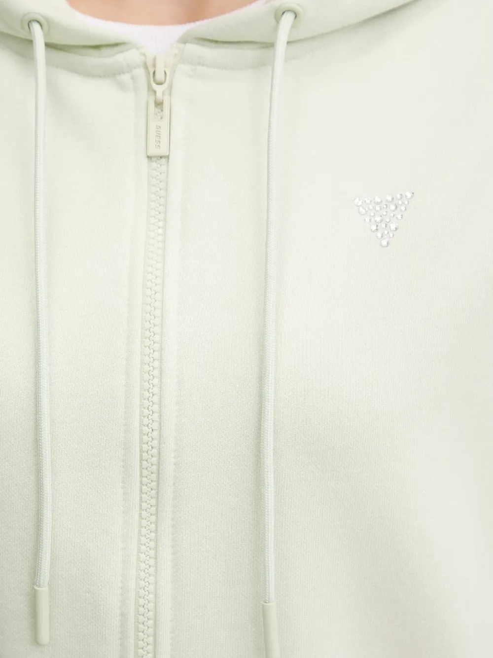GUESS USA Silvy hoodie verfraaid met kristallen en rits Zwart