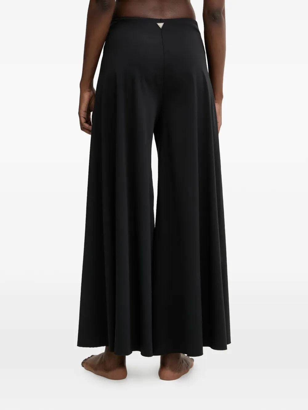GUESS USA Gaia palazzo broek met logopatch Zwart
