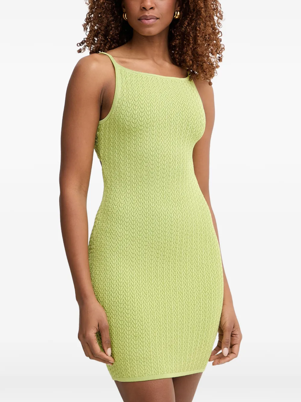 GUESS USA Jen kabelgebreide mini-jurk met uitgesneden details Groen