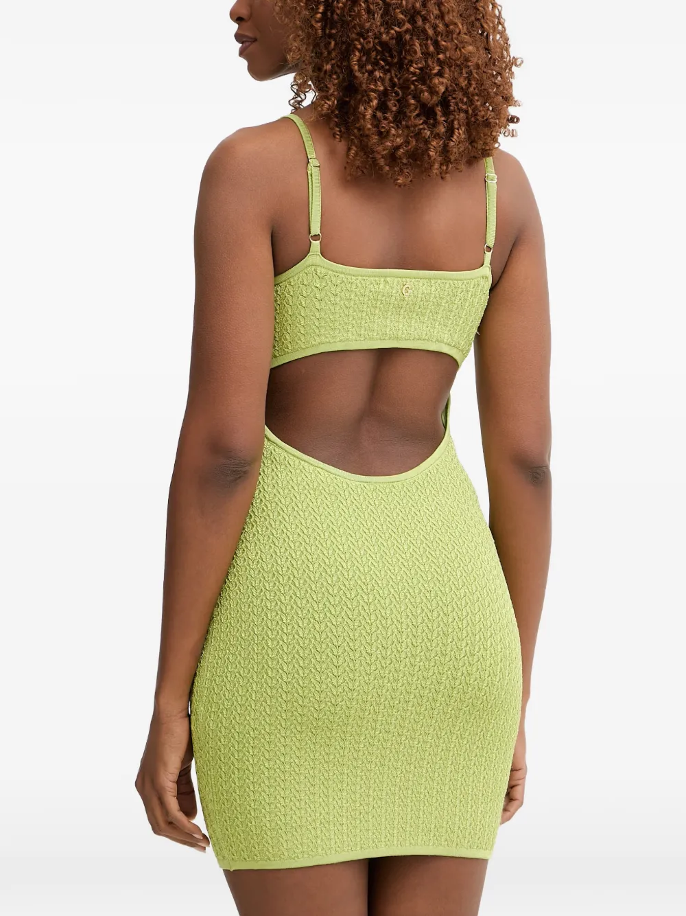 GUESS USA Jen kabelgebreide mini-jurk met uitgesneden details Groen