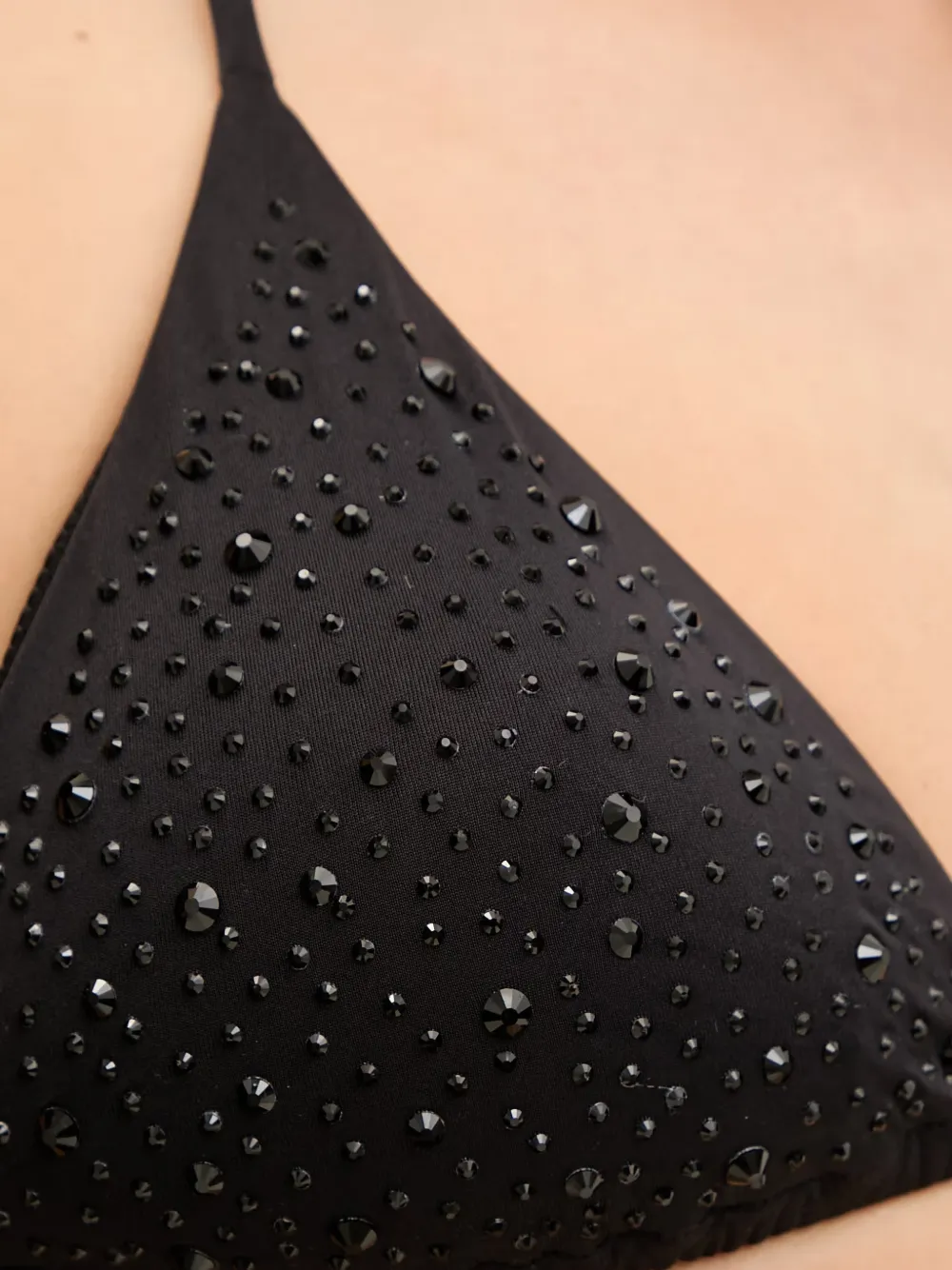GUESS USA Triangel bikinitop met stras Zwart