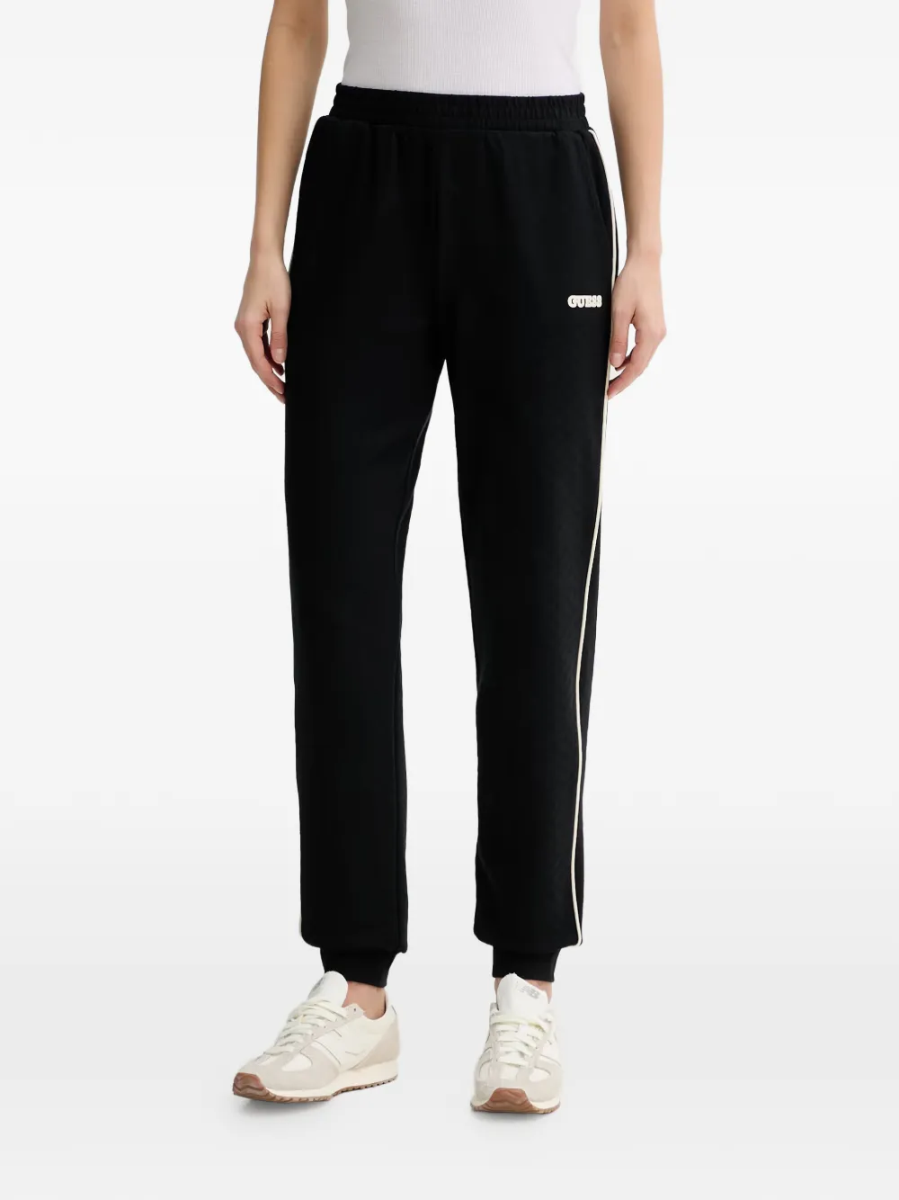 GUESS USA logo-patch side-stripe track pants - Nero