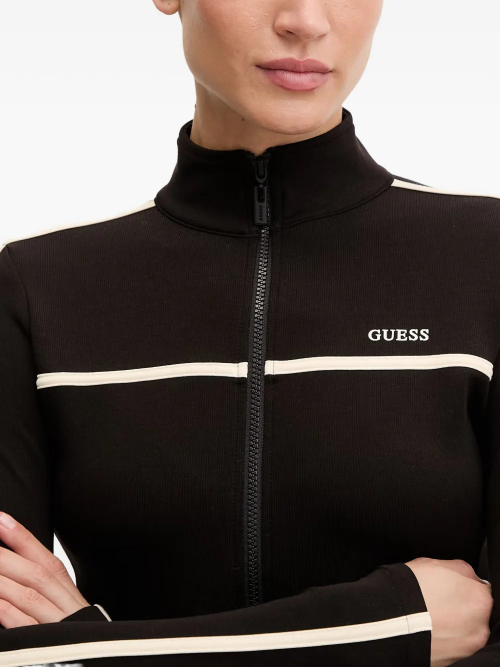 GUESS USA Trainingsjack met contrasterende streep Zwart