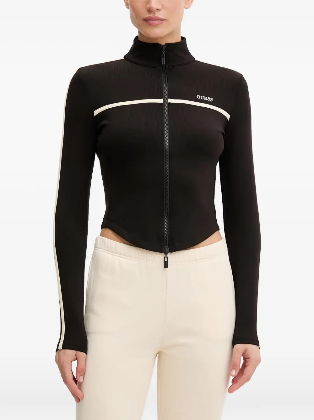 GUESS USA contrast-stripe track jacket - Black