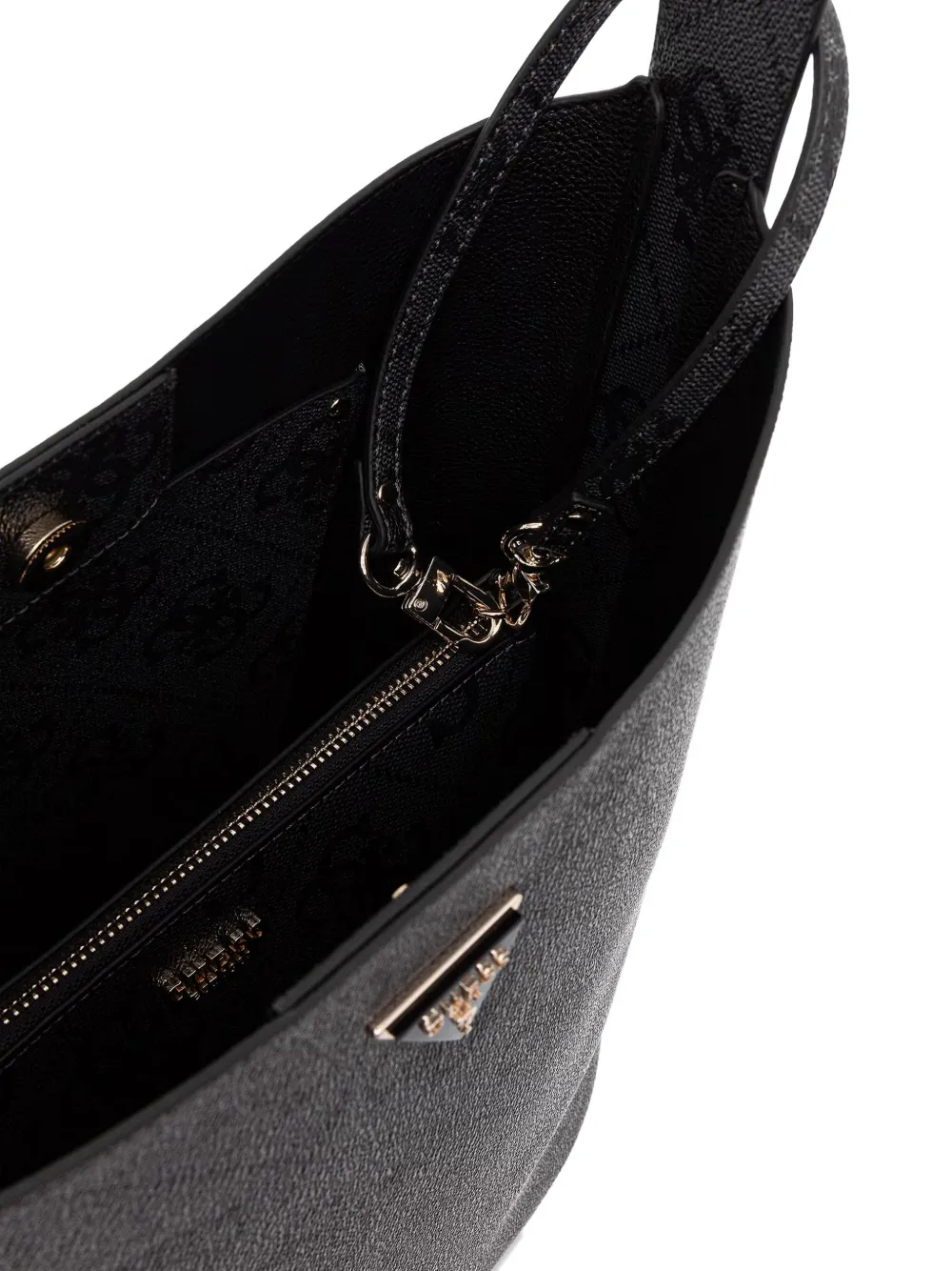 GUESS USA Shopper met logoplakkaat en monogramprint Zwart