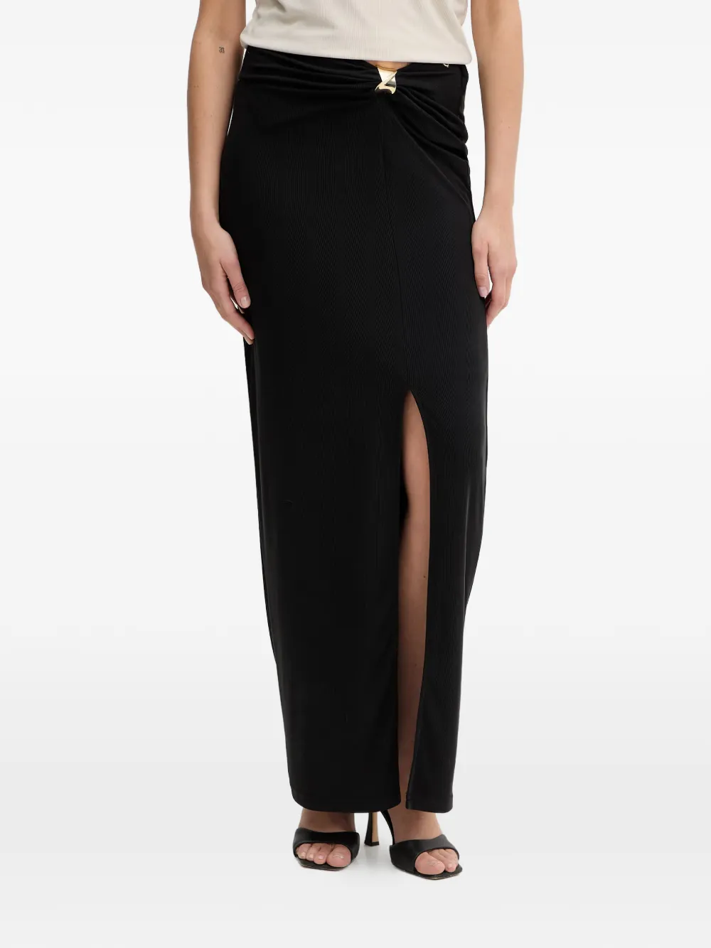 GUESS USA ruched front-slit skirt - Schwarz