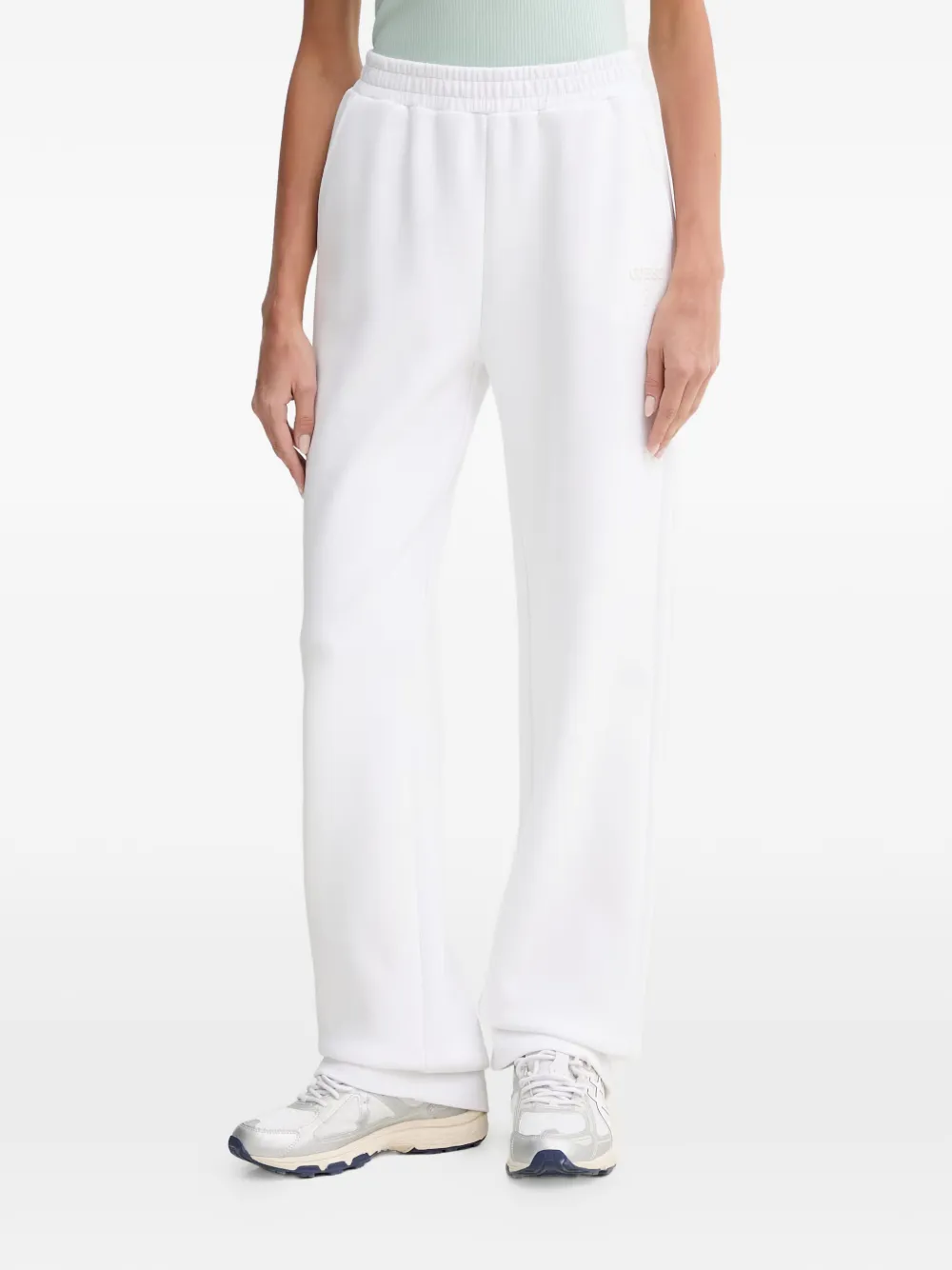 GUESS USA logo-embroidered track pants - Bianco
