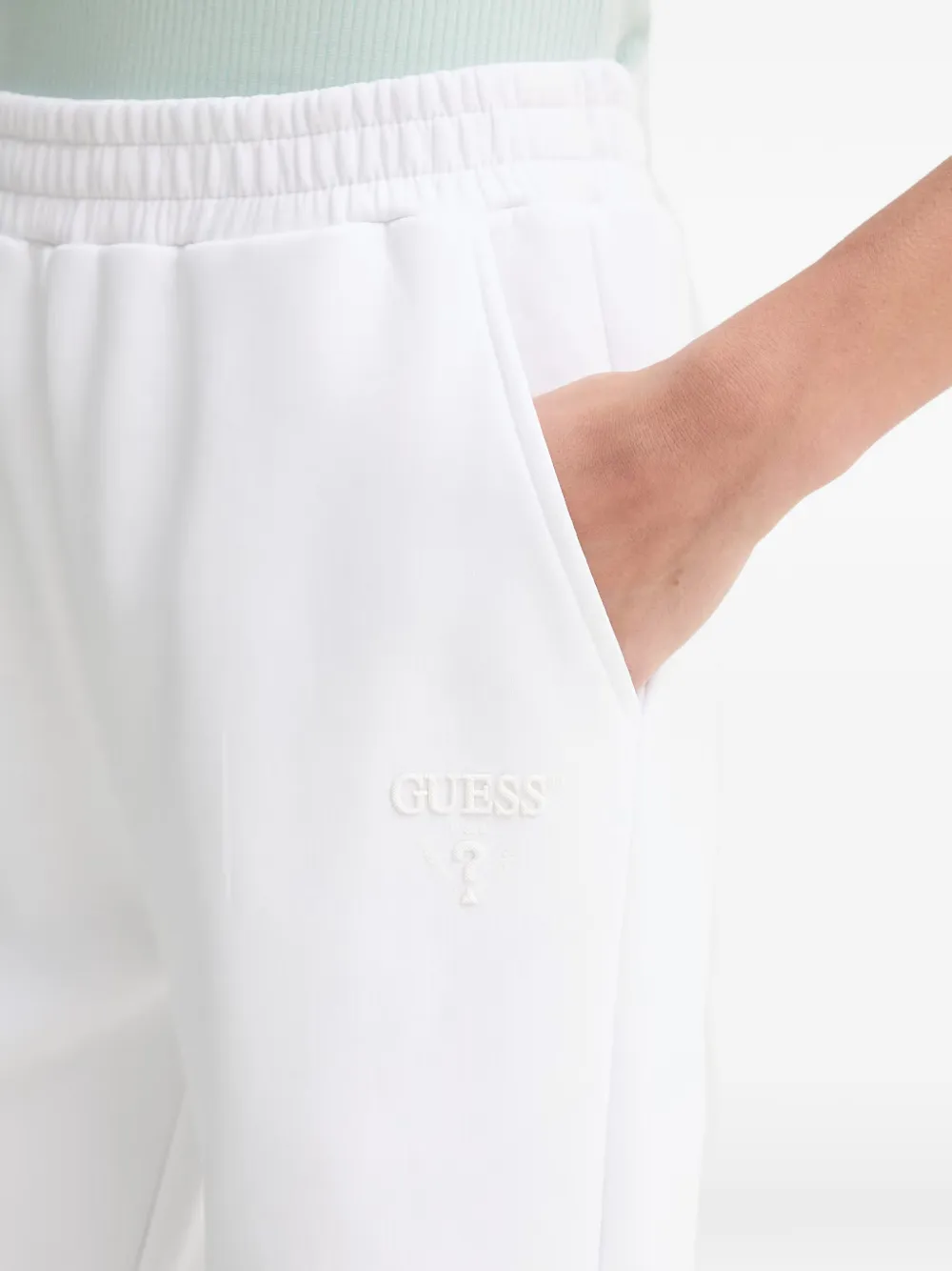 GUESS USA Trainingsbroek met geborduurd logo Wit