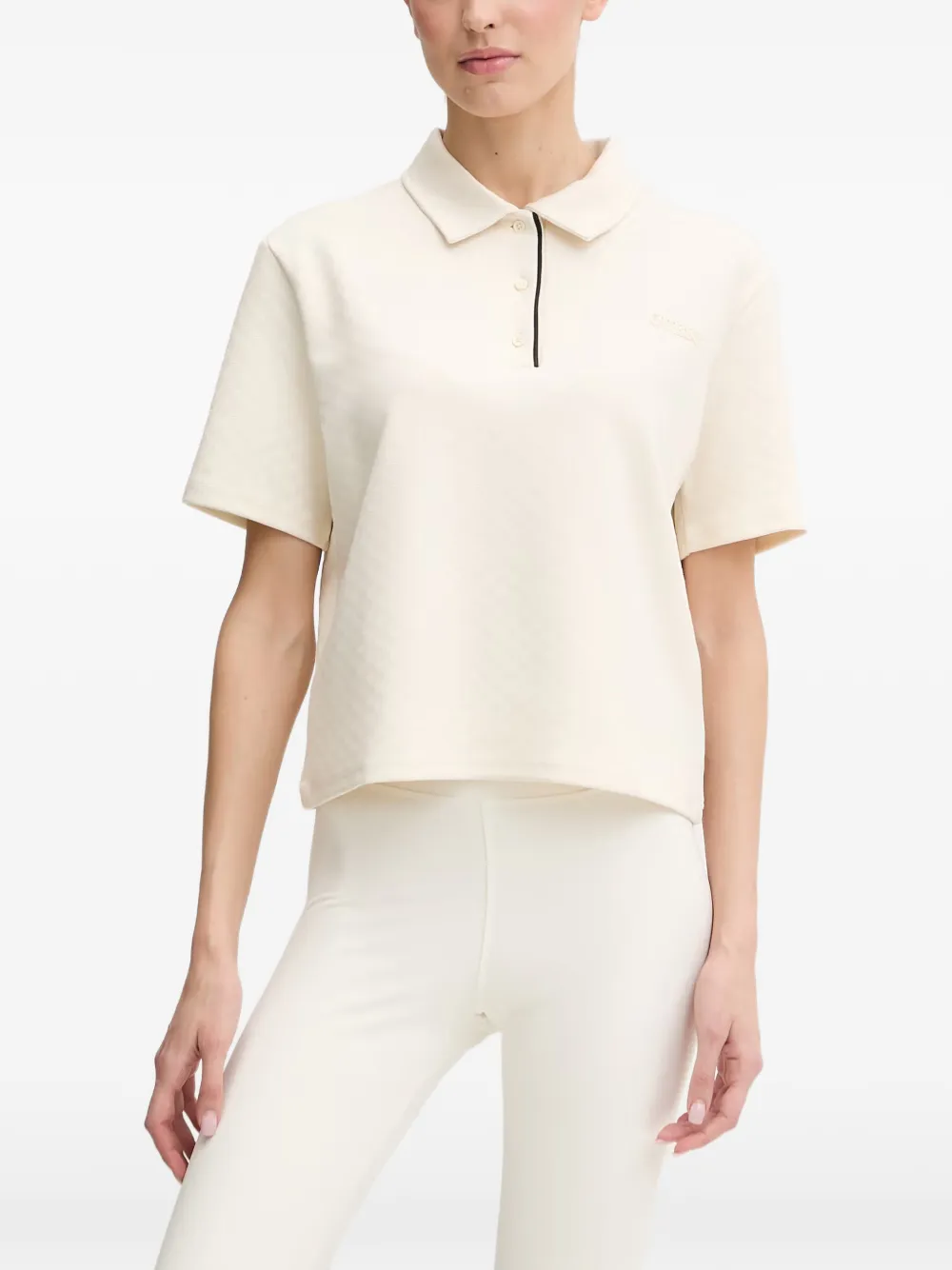GUESS USA logo-embroidered polo shirt - Bianco