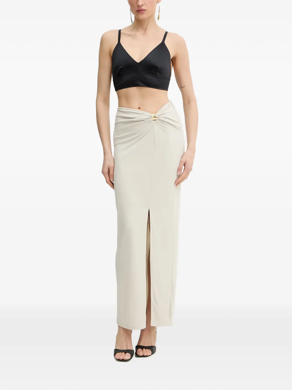 GUESS USA Maxi-kokerrok met gedraaid detail Beige