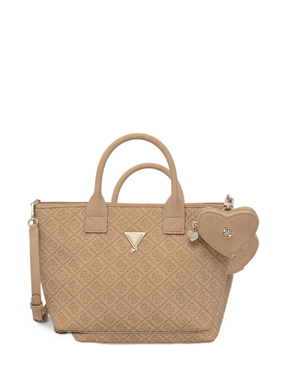 guess kids logo-embossed quilted tote bag - Marrone
