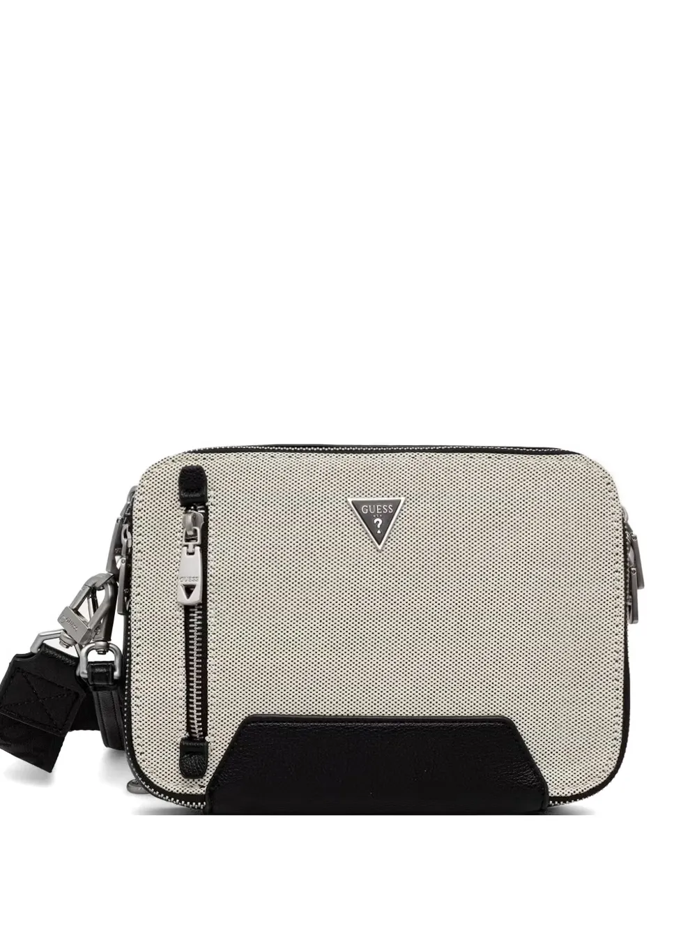 GUESS USA Torino logo-plaque panelled shoulder bag - Toni neutri