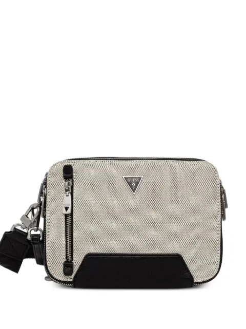 GUESS USA Torino logo-plaque panelled shoulder bag