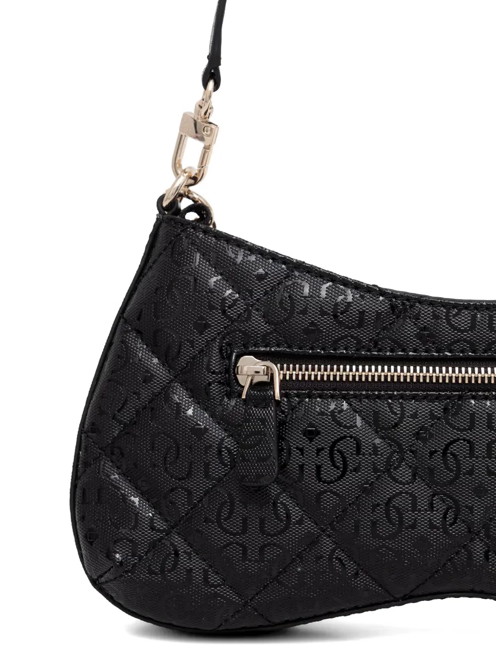 GUESS USA Libby gewatteerde schoudertas met bedel Zwart