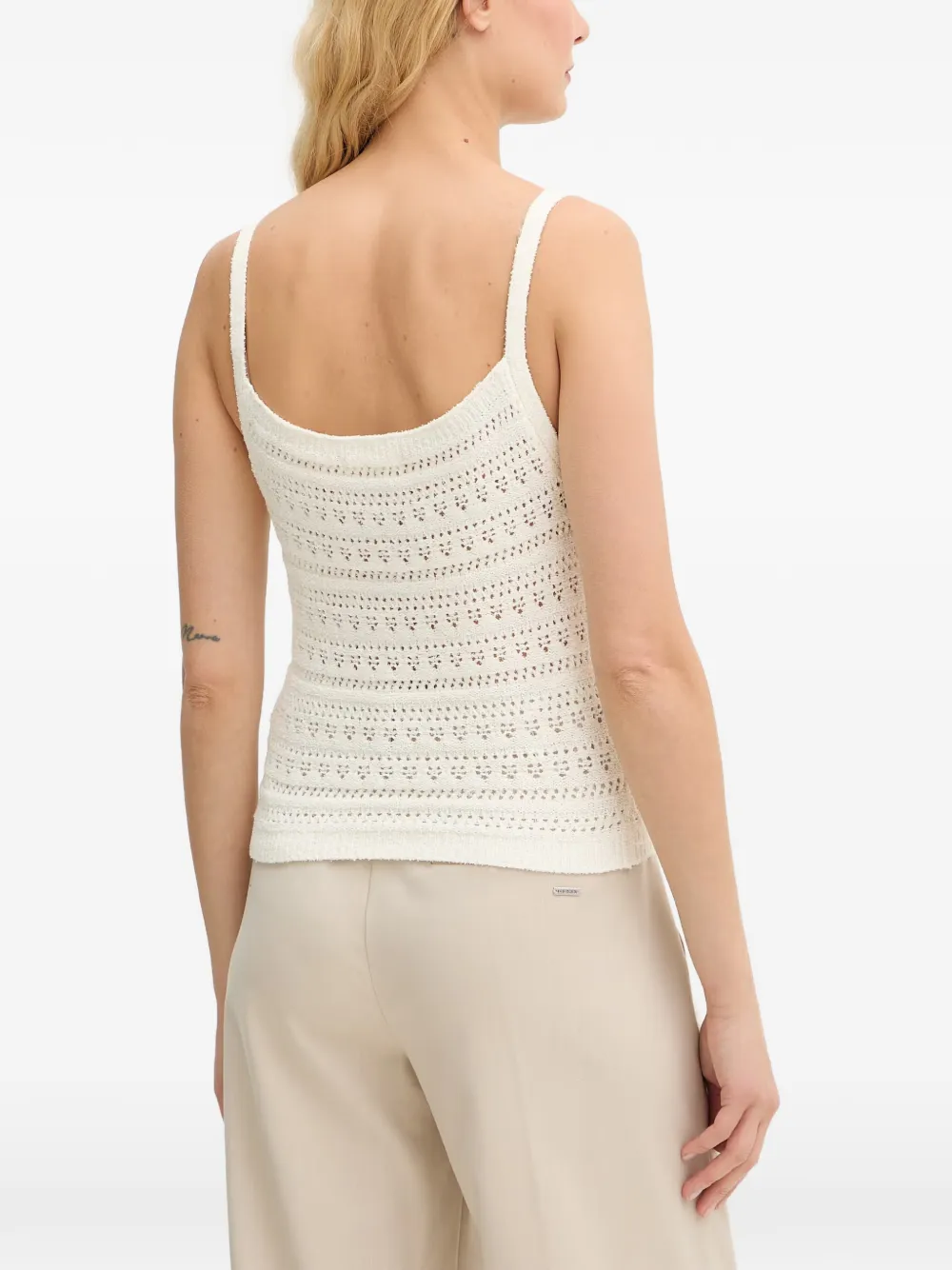 GUESS USA Gebreide top met logoplakkaat Wit