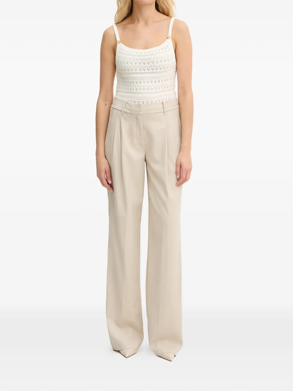 GUESS USA Gebreide top met logoplakkaat Wit