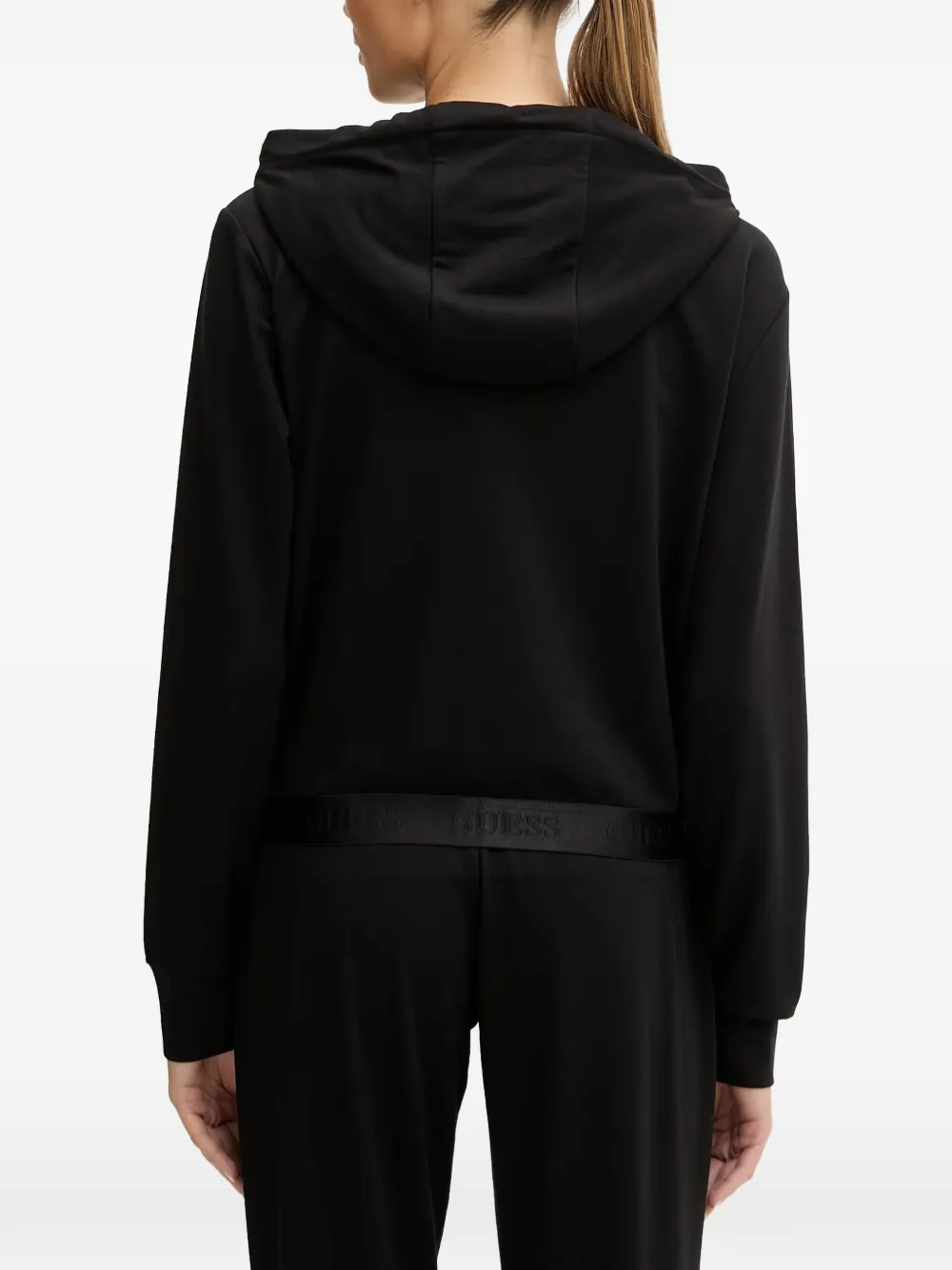 GUESS USA Junie hoodie met geborduurd logo en rits Zwart