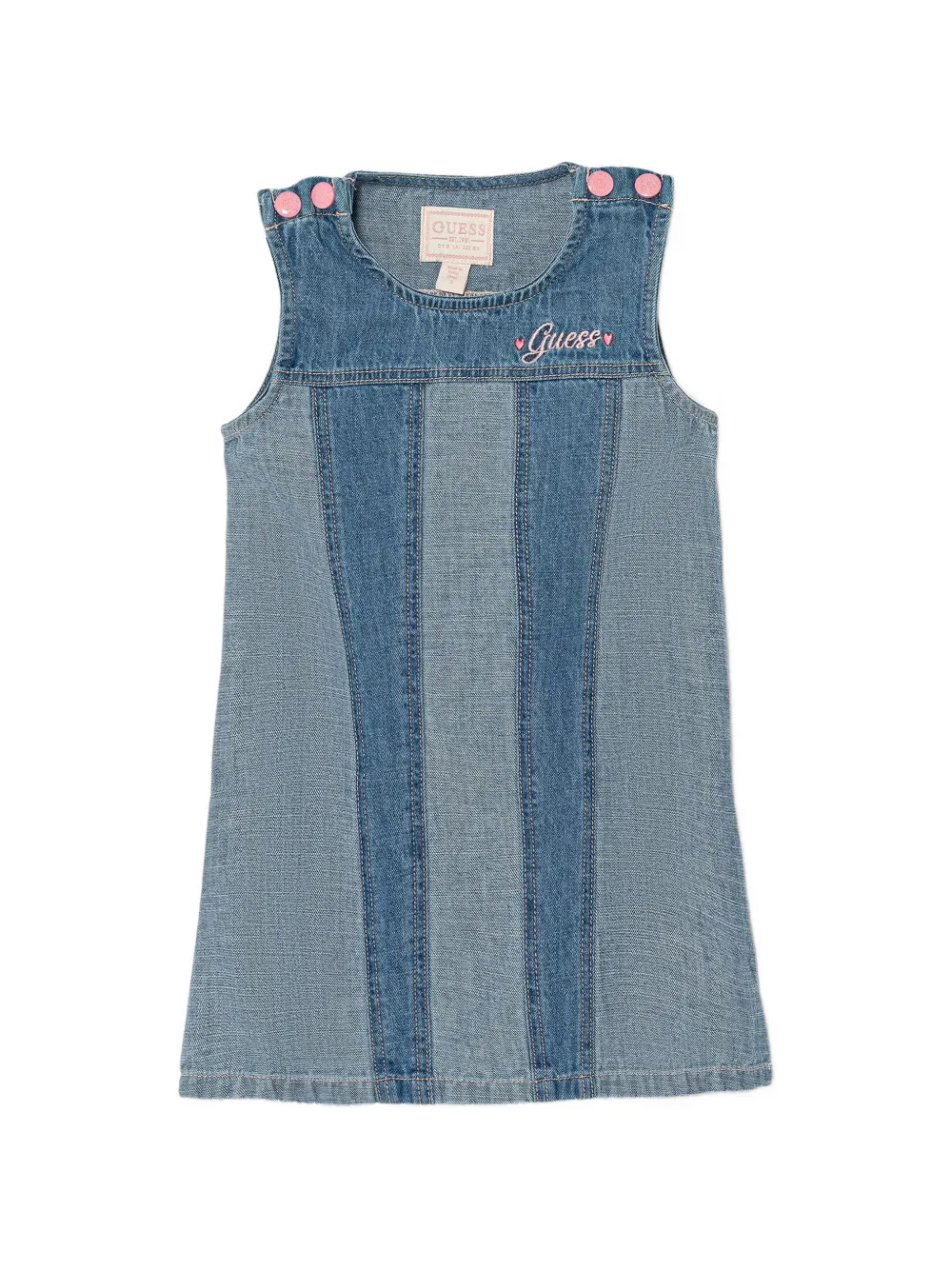 Guess kids panelled sleeveless mini dress Blauw