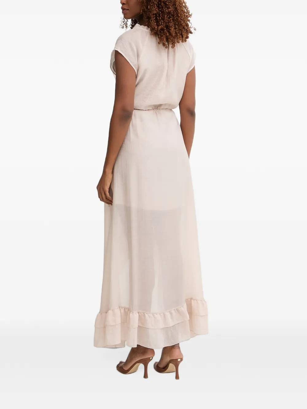 GUESS USA Maxi-jurk met ruches Beige