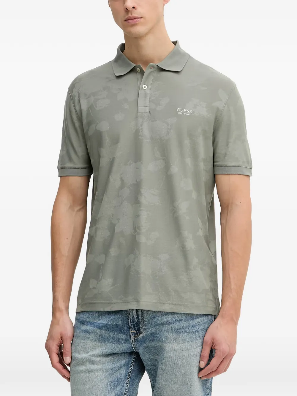 GUESS USA floral-print polo shirt - Verde