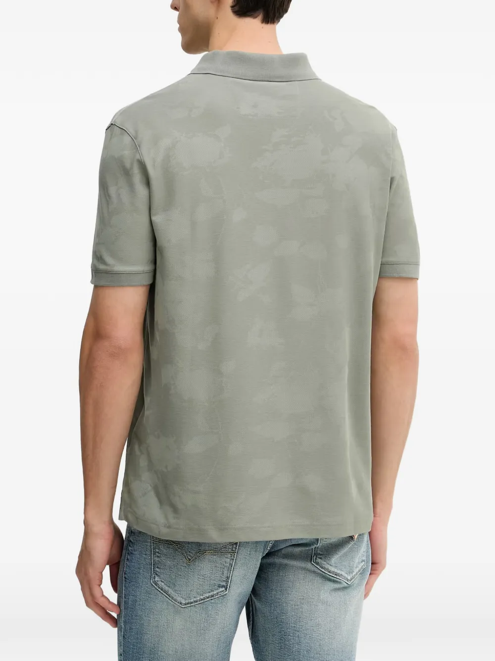 GUESS USA floral-print polo shirt Groen
