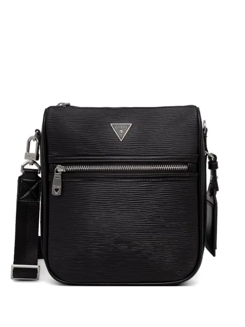 GUESS USA Milano logo-plaque textured messenger bag
