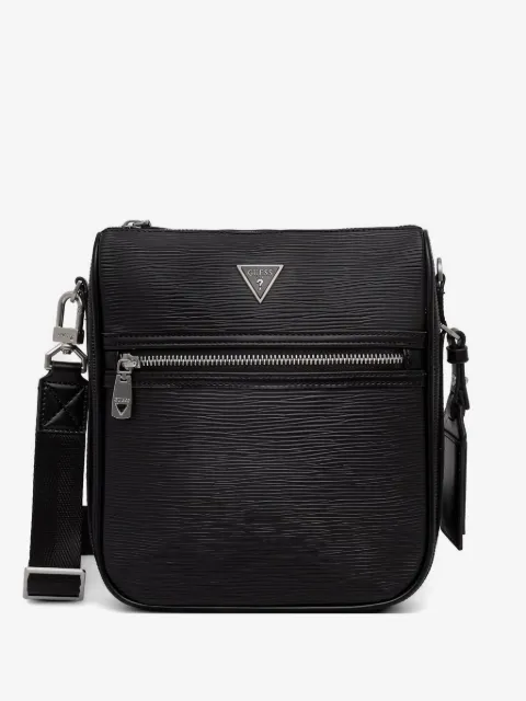 GUESS USA Milano logo-plaque textured messenger bag