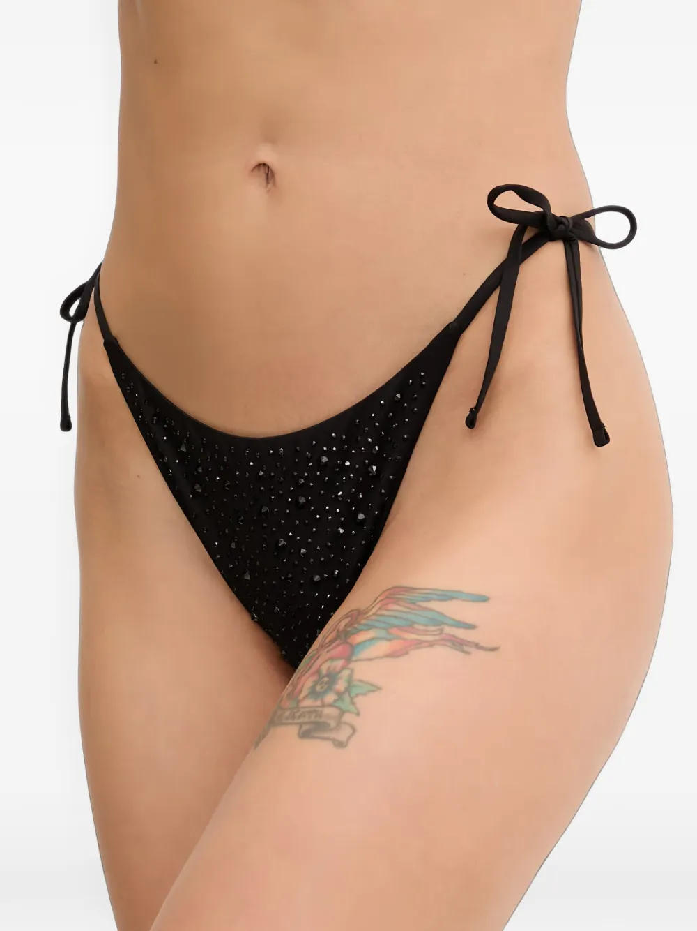 GUESS USA rhinestones bikini bottoms - Nero