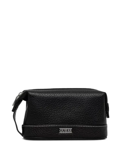 GUESS USA logo-plaque pebbled wash bag