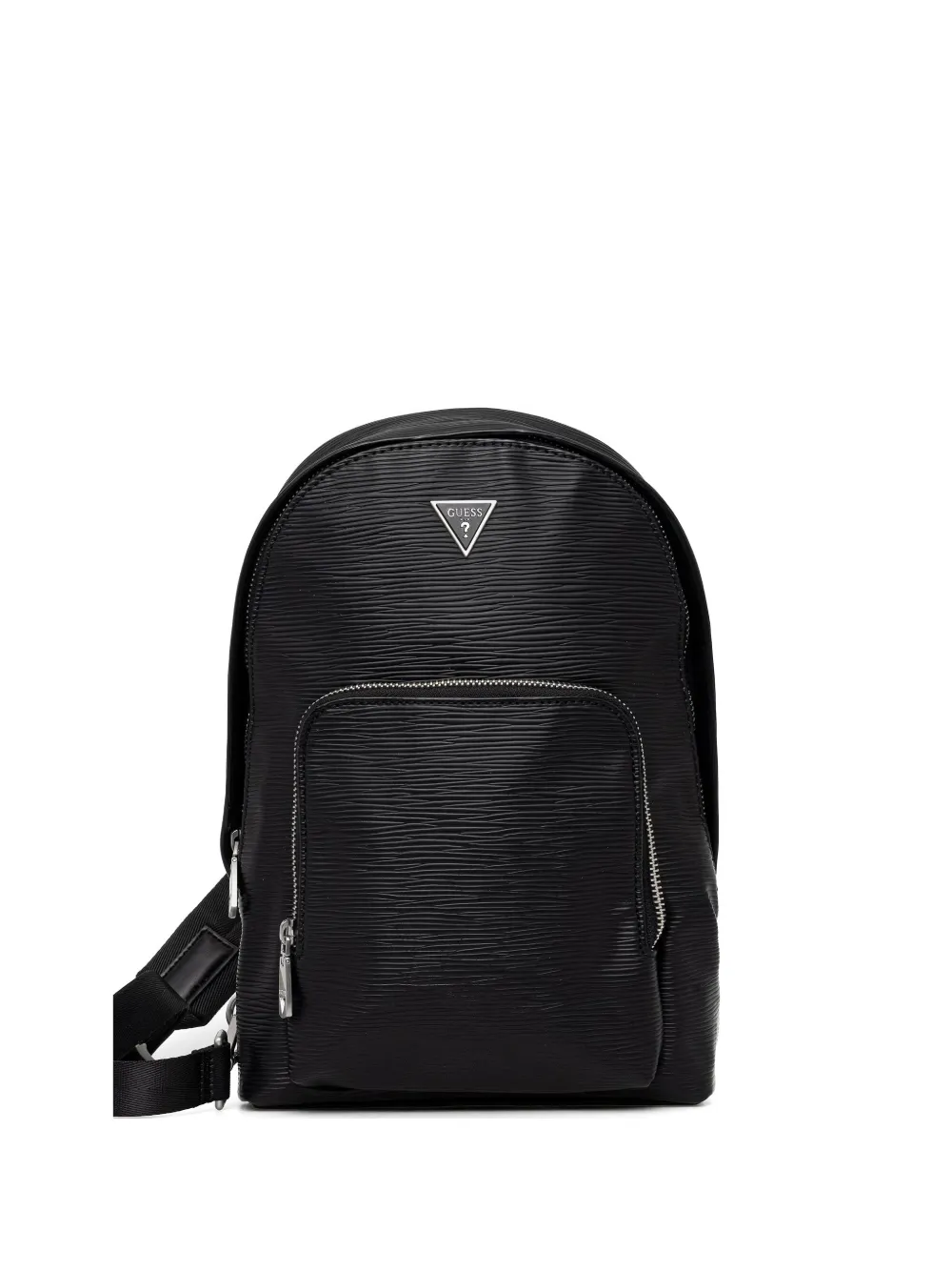 GUESS USA Milano logo-plaque textured backpack - Nero