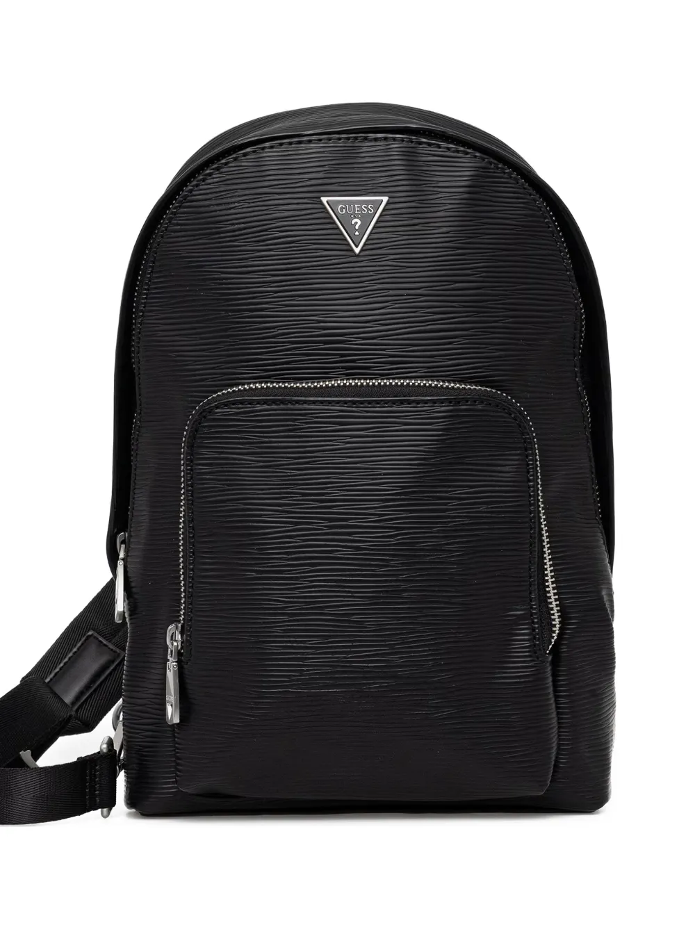 GUESS USA Milano logo-plaque textured backpack - Nero