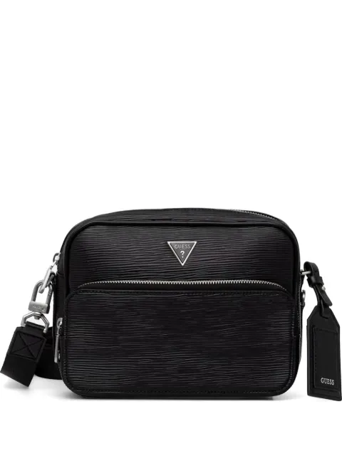 GUESS USA bolsa de hombro Milano texturizada con placa del logo